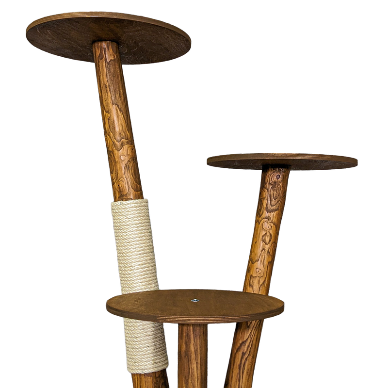 Outdoor Naturkratzbaum CA0003 Kratzbaum Natur Holz Design 123 cm hoch Katzenbaum