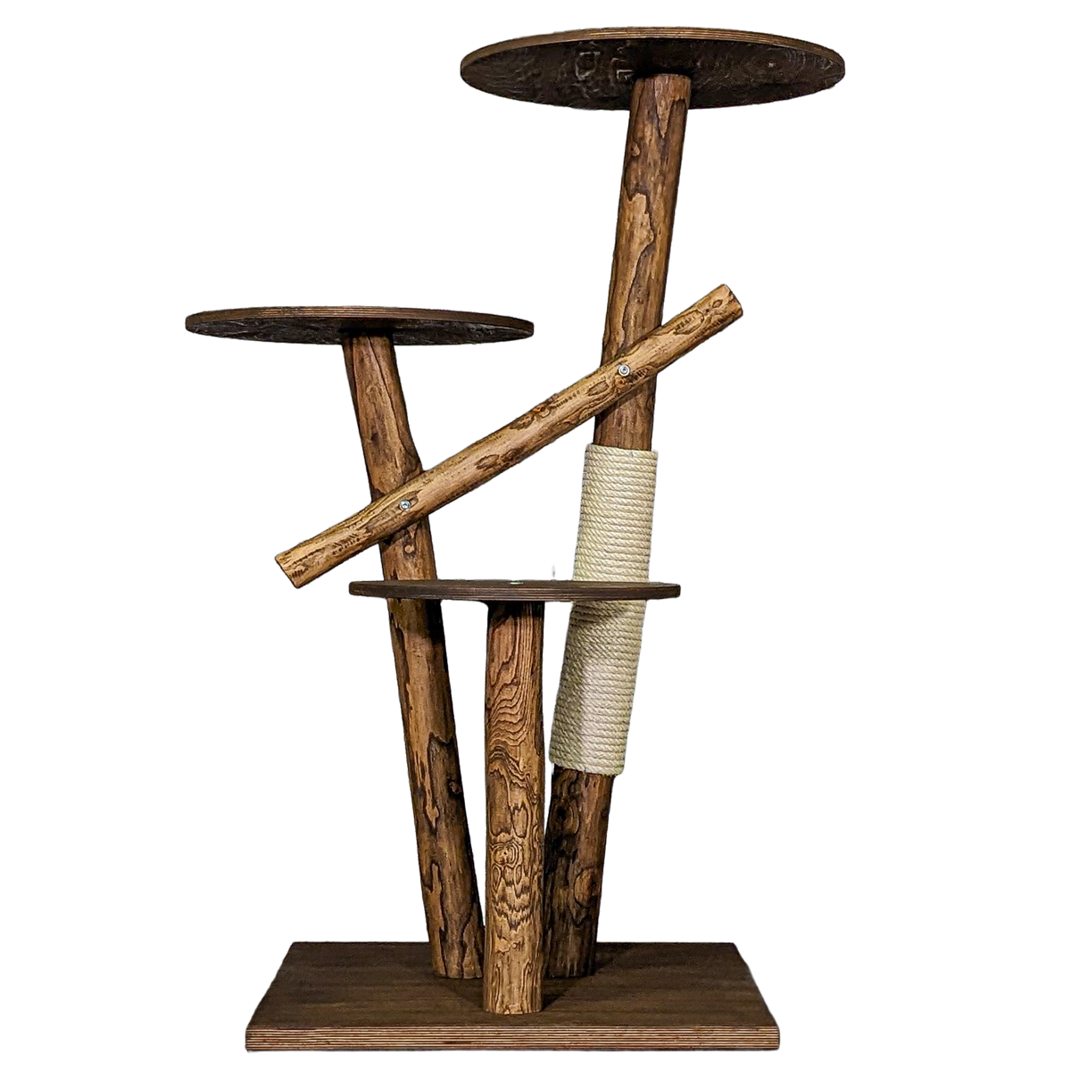 Outdoor Naturkratzbaum CA0005 Kratzbaum Natur Holz Design 120 cm hoch Katzenbaum