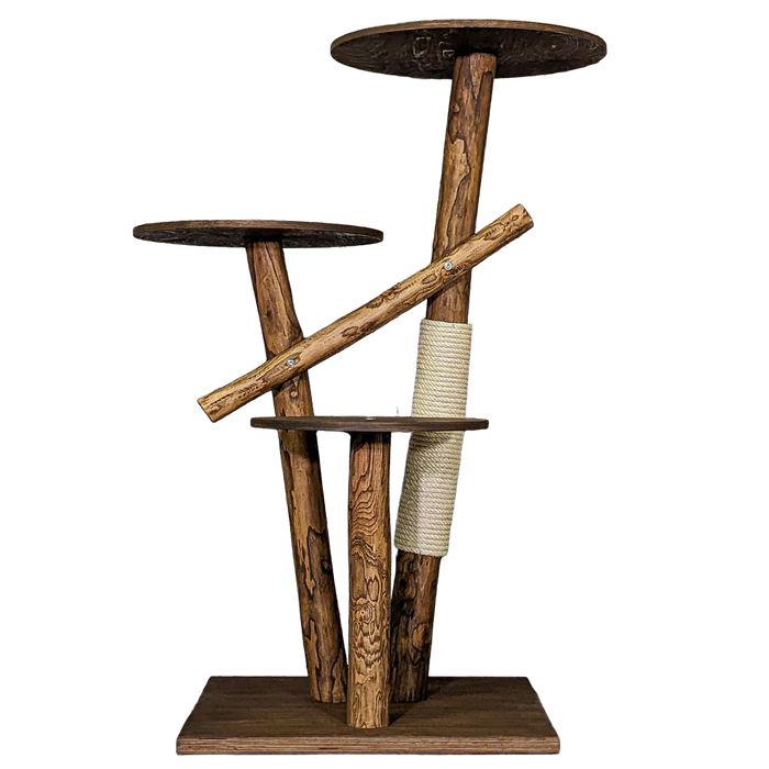 Outdoor Naturkratzbaum CA0005 Kratzbaum Natur Holz Design 120 cm hoch Katzenbaum