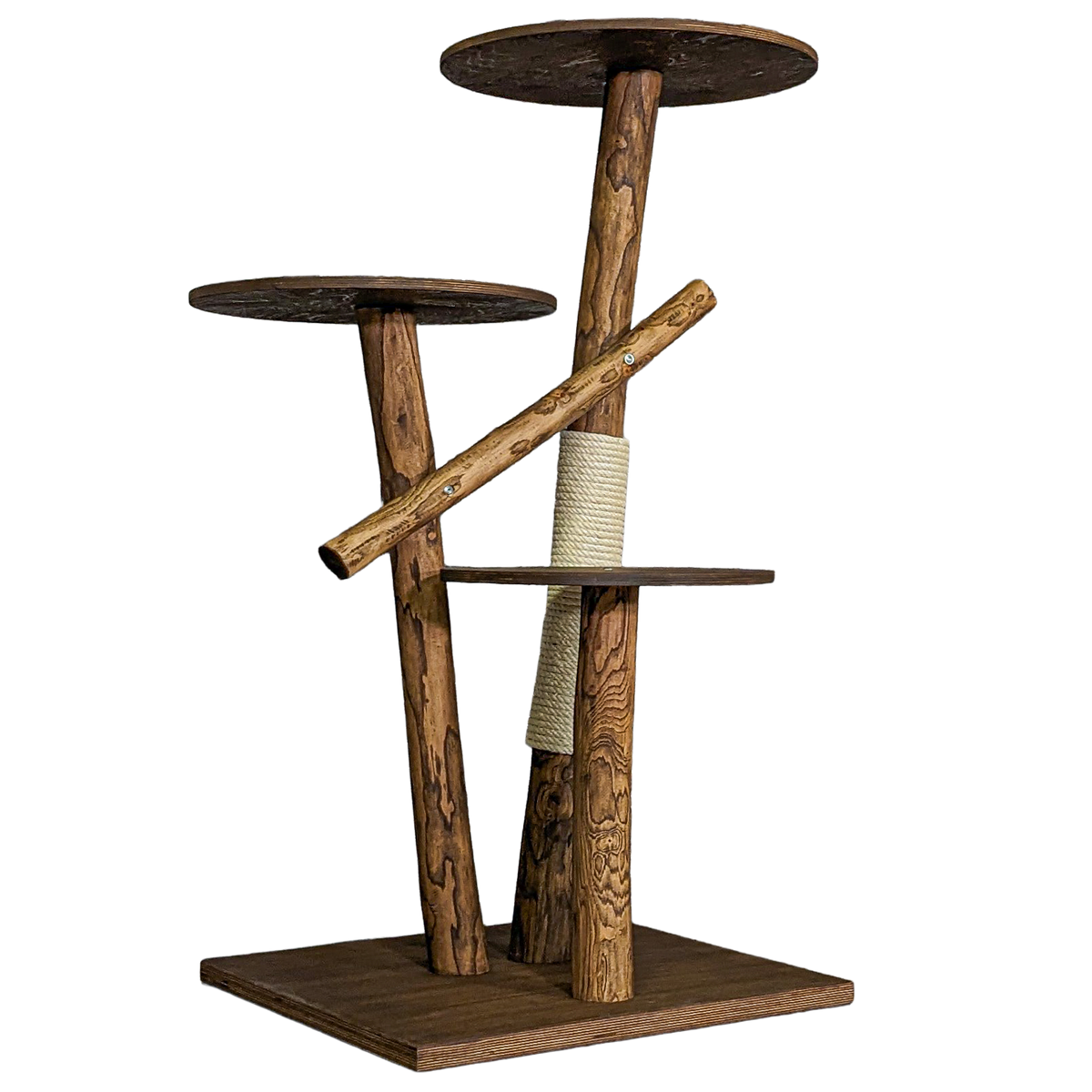 Outdoor Naturkratzbaum CA0005 Kratzbaum Natur Holz Design 120 cm hoch Katzenbaum