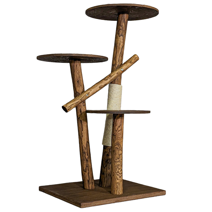 Outdoor Naturkratzbaum CA0005 Kratzbaum Natur Holz Design 120 cm hoch Katzenbaum