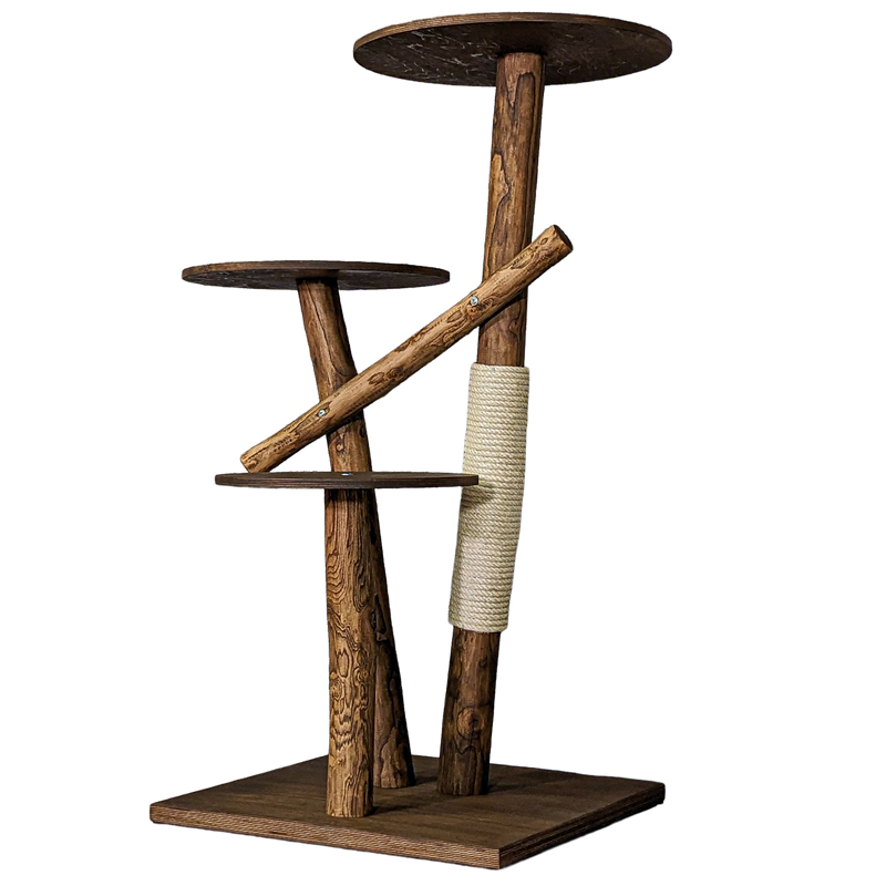Outdoor Naturkratzbaum CA0005 Kratzbaum Natur Holz Design 120 cm hoch Katzenbaum