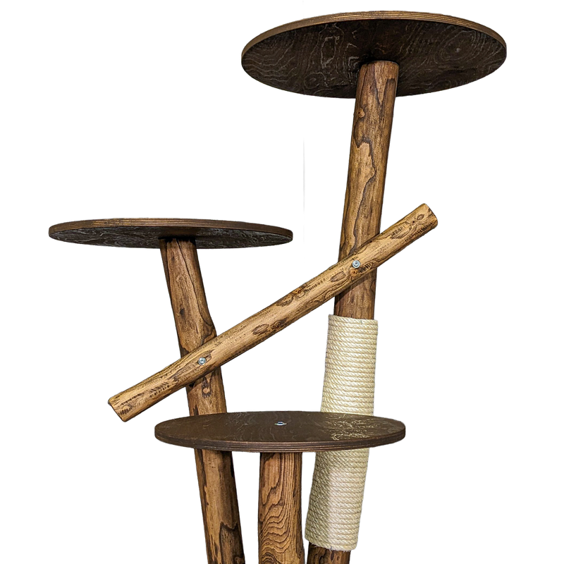 Outdoor Naturkratzbaum CA0005 Kratzbaum Natur Holz Design 120 cm hoch Katzenbaum