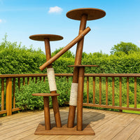 Outdoor Naturkratzbaum CA0007 Kratzbaum Natur Holz Design 175 cm hoch Katzenbaum