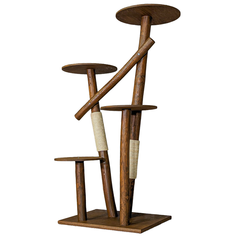 Outdoor Naturkratzbaum CA0007 Kratzbaum Natur Holz Design 175 cm hoch Katzenbaum