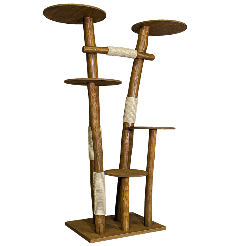 Outdoor Naturkratzbaum CA0011 Kratzbaum Natur Holz Design 200 cm hoch Katzenbaum