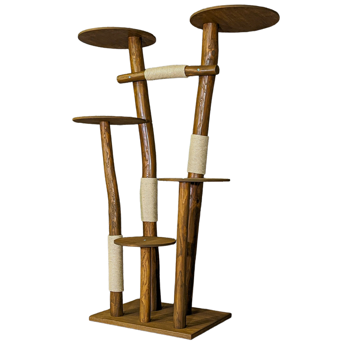 Outdoor Naturkratzbaum CA0011 Kratzbaum Natur Holz Design 200 cm hoch Katzenbaum