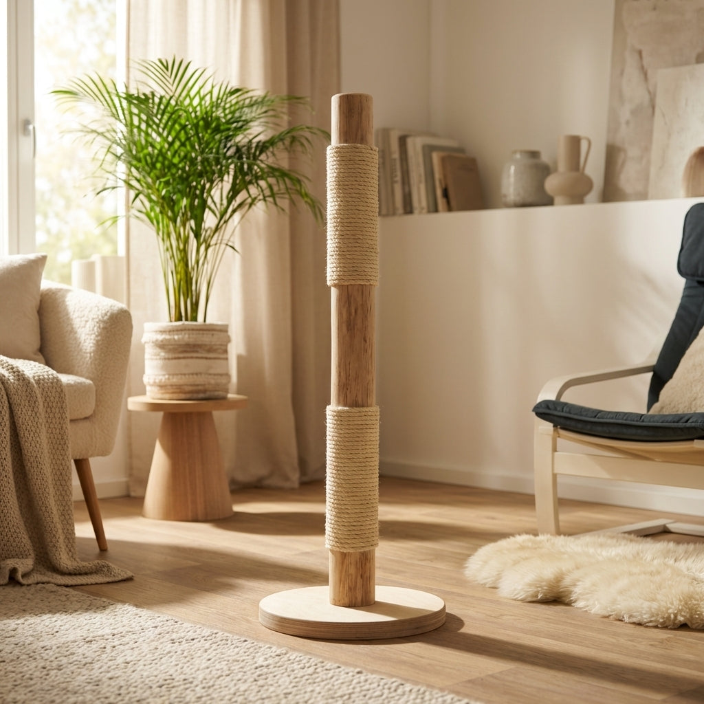 Kratzstamm CS0020 Natur Holz Design Kratzbaum 125 cm hoch Naturkratzbaum