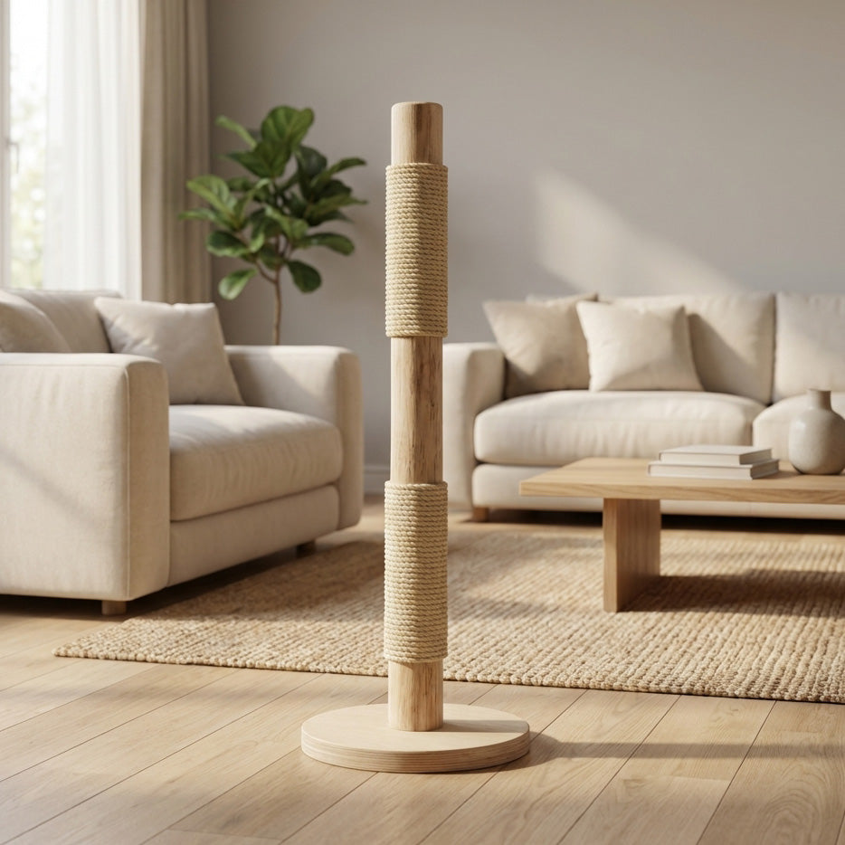 Kratzstamm CS0020 Natur Holz Design Kratzbaum 125 cm hoch Naturkratzbaum