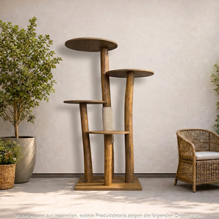 Outdoor Naturkratzbaum CA0016 Kratzbaum Natur Holz Design 145 cm hoch Katzenbaum