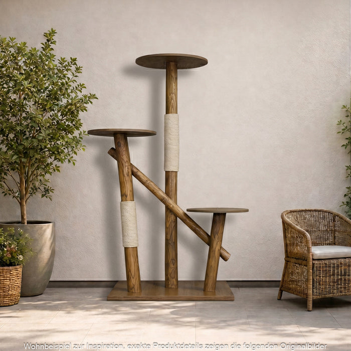 Outdoor Naturkratzbaum CA0015 Kratzbaum Natur Holz Design 155 cm hoch Katzenbaum