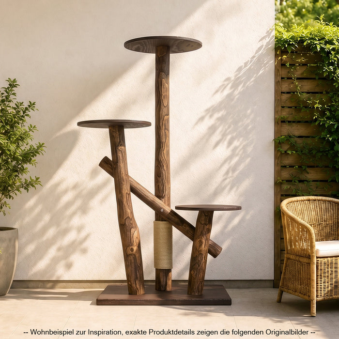 Outdoor Naturkratzbaum CA0038 Kratzbaum Natur Holz Design 155 cm hoch Katzenbaum