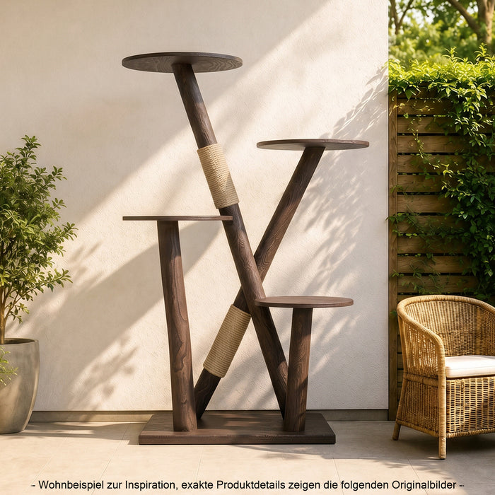 Outdoor Naturkratzbaum CA0033 Kratzbaum Natur Holz Design 160 cm hoch Katzenbaum
