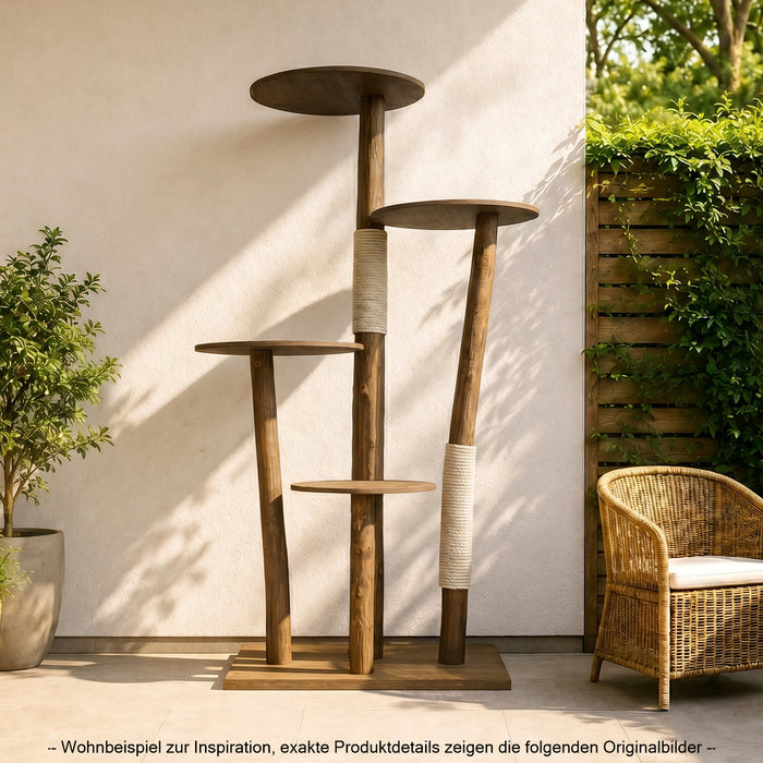 Outdoor Naturkratzbaum CA0008 Kratzbaum Natur Holz Design 175 cm hoch Katzenbaum