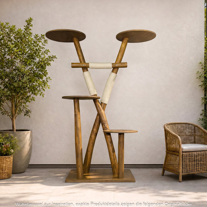 Outdoor Naturkratzbaum CA0013 Kratzbaum Natur Holz Design 175 cm hoch Katzenbaum