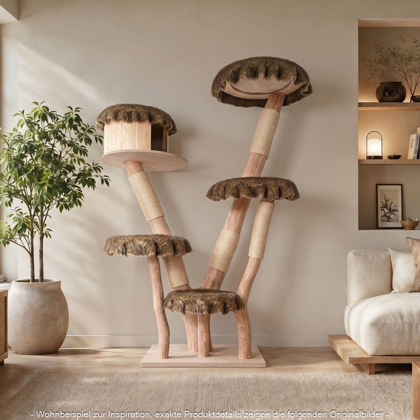 Naturkratzbaum 4616 Kratzbaum Natur Holz Design 190 cm hoch Katzenbaum