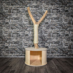 Katzenhäuschen 118 cm hoch 45 cm Durchmesser Natur Holz Design Kratzbaum 2672 Naturkratzbaum
