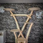 Naturkratzbaum 197 cm hoch Kratzbaum Natur Holz Design 2683 Katzenbaum