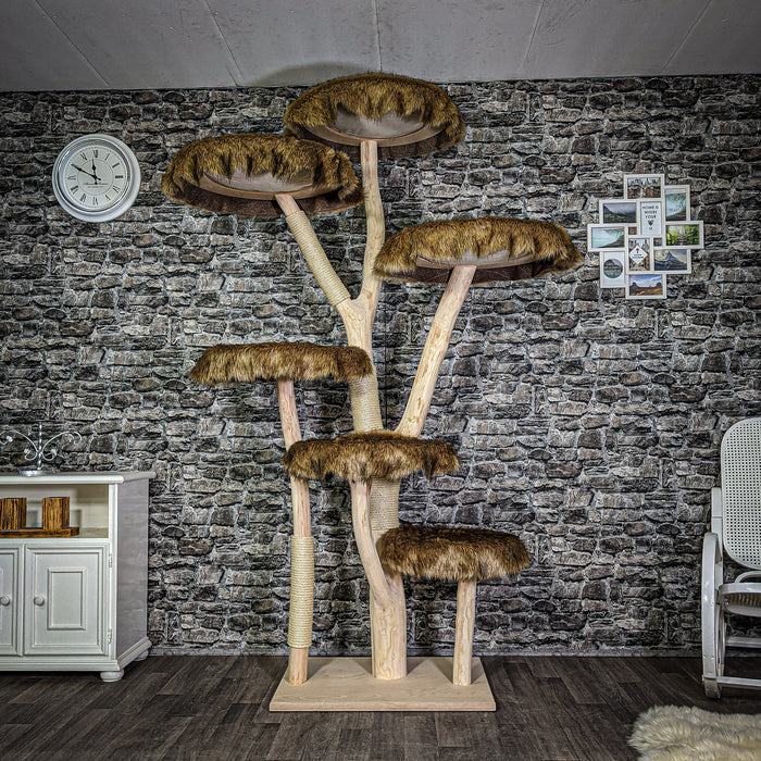 RESERVIERT - Naturkratzbaum 219 cm hoch Kratzbaum Natur Holz Design 2689 Katzenbaum