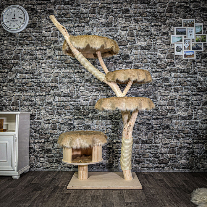 Naturkratzbaum 184 cm hoch Kratzbaum Natur Holz Design 2690 Katzenbaum