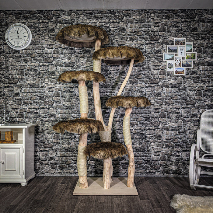 Naturkratzbaum 200 cm hoch Kratzbaum Natur Holz Design 2716 Katzenbaum