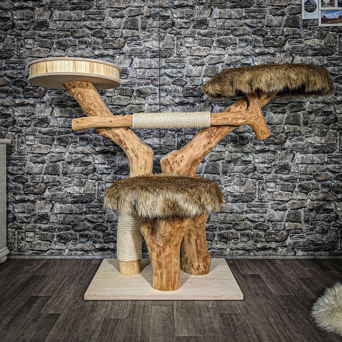 Naturkratzbaum 2487 Kratzbaum Natur Holz Design 120 cm hoch