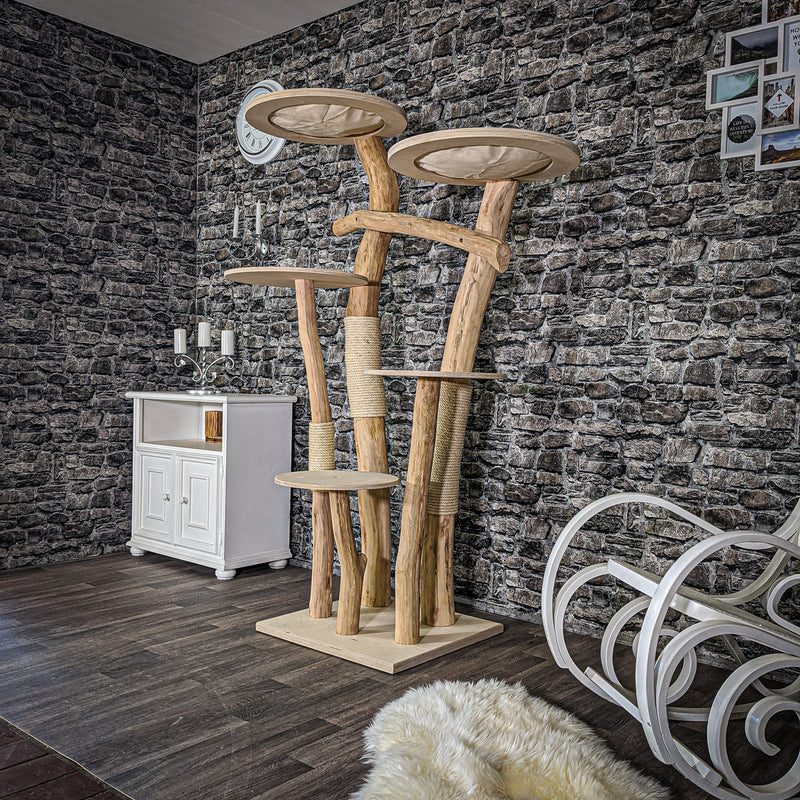 Naturkratzbaum 2037 Kratzbaum Natur Holz Design 180 cm hoch