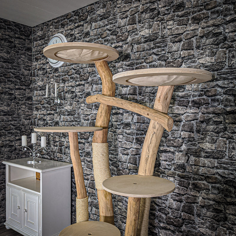 Naturkratzbaum 2037 Kratzbaum Natur Holz Design 180 cm hoch