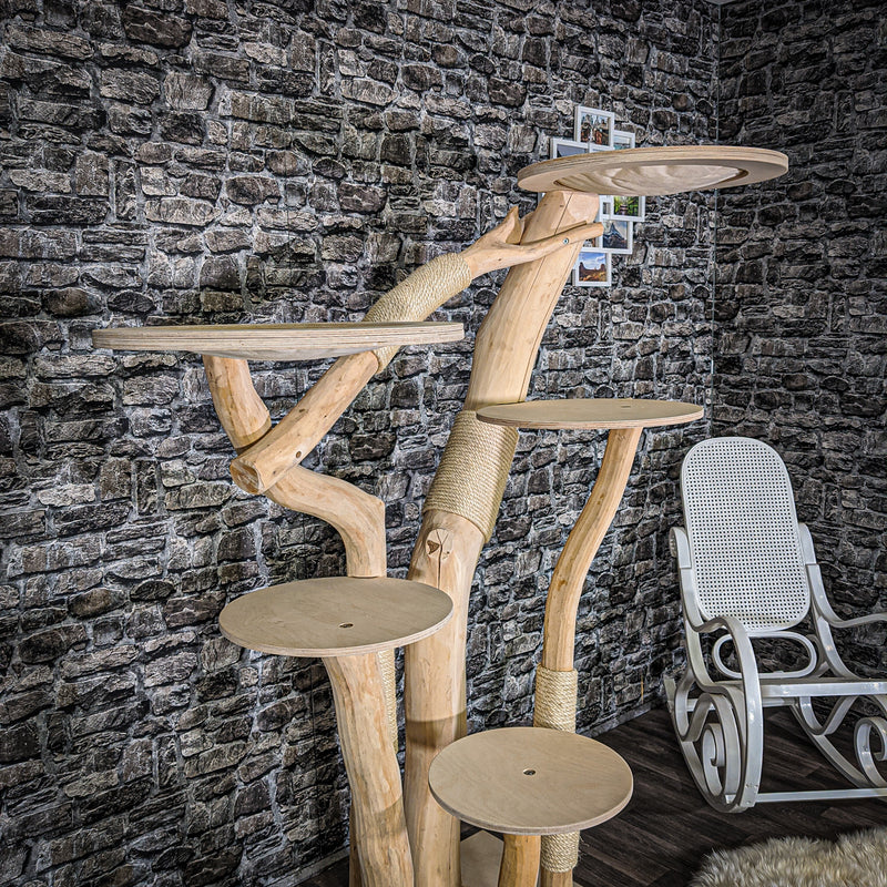 Naturkratzbaum 2038 Kratzbaum Natur Holz Design 175 cm hoch