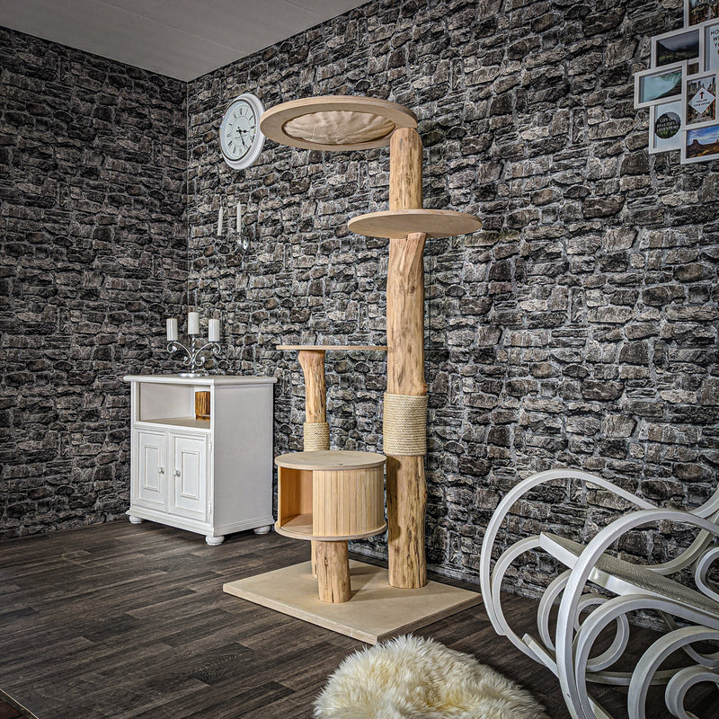Naturkratzbaum 2045 Kratzbaum Natur Holz Design 175 cm hoch