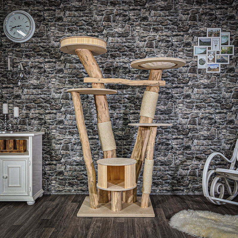 Naturkratzbaum 2047 Kratzbaum Natur Holz Design 177 cm hoch