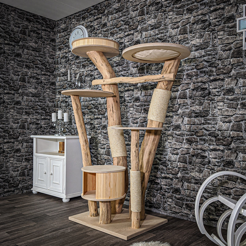 Naturkratzbaum 2047 Kratzbaum Natur Holz Design 177 cm hoch