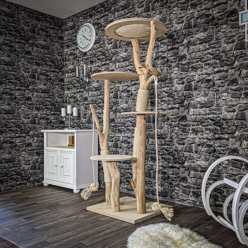 Naturkratzbaum 2053 Kratzbaum Natur Holz Design 173 cm hoch