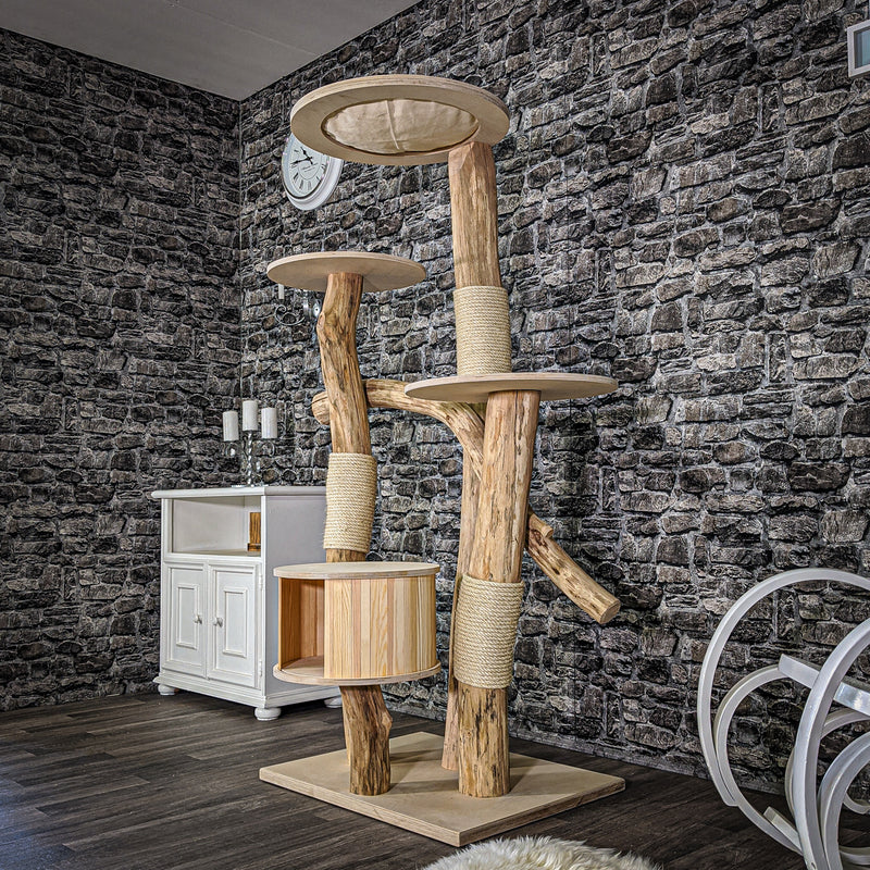 Naturkratzbaum 2055 Kratzbaum Natur Holz Design 173 cm hoch