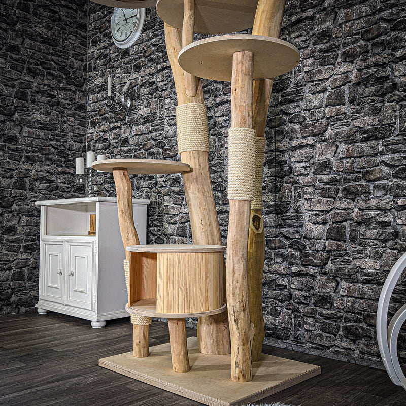 Naturkratzbaum 2056 Kratzbaum Natur Holz Design 187 cm hoch