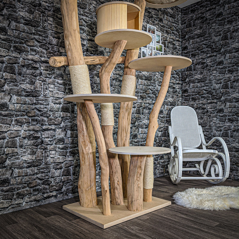 Naturkratzbaum 2058 Kratzbaum Natur Holz Design 205 cm hoch