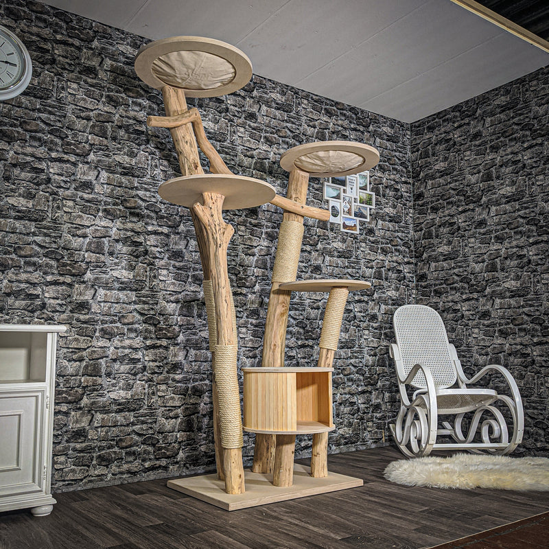 Naturkratzbaum 2059 Kratzbaum Natur Holz Design 210 cm hoch