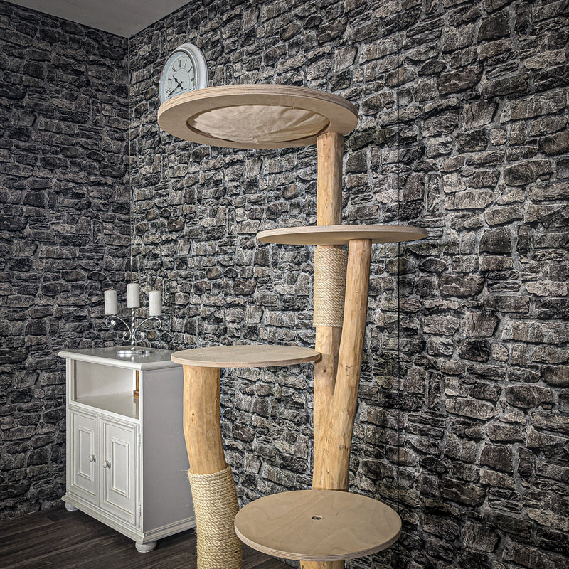 RESERVIERT Naturkratzbaum 2061 Kratzbaum Natur Holz Design 160 cm hoch