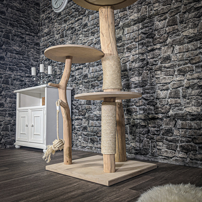 Naturkratzbaum 2065 Kratzbaum Natur Holz Design 135 cm hoch