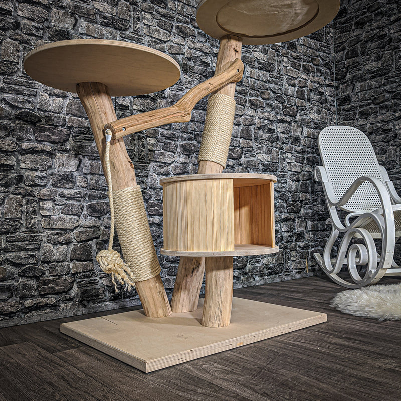 Naturkratzbaum 2068 Kratzbaum Natur Holz Design 125 cm hoch