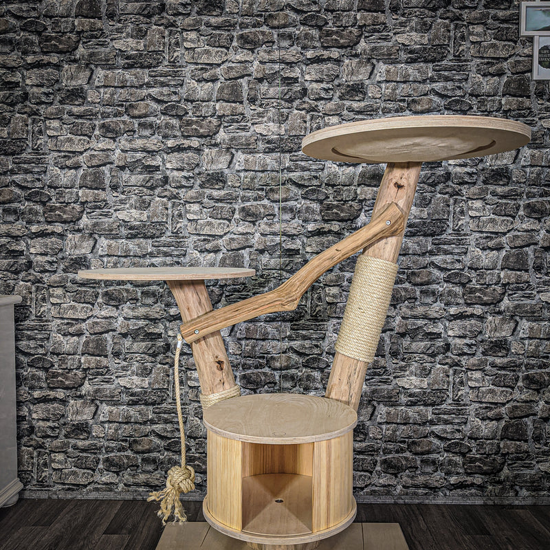 Naturkratzbaum 2068 Kratzbaum Natur Holz Design 125 cm hoch