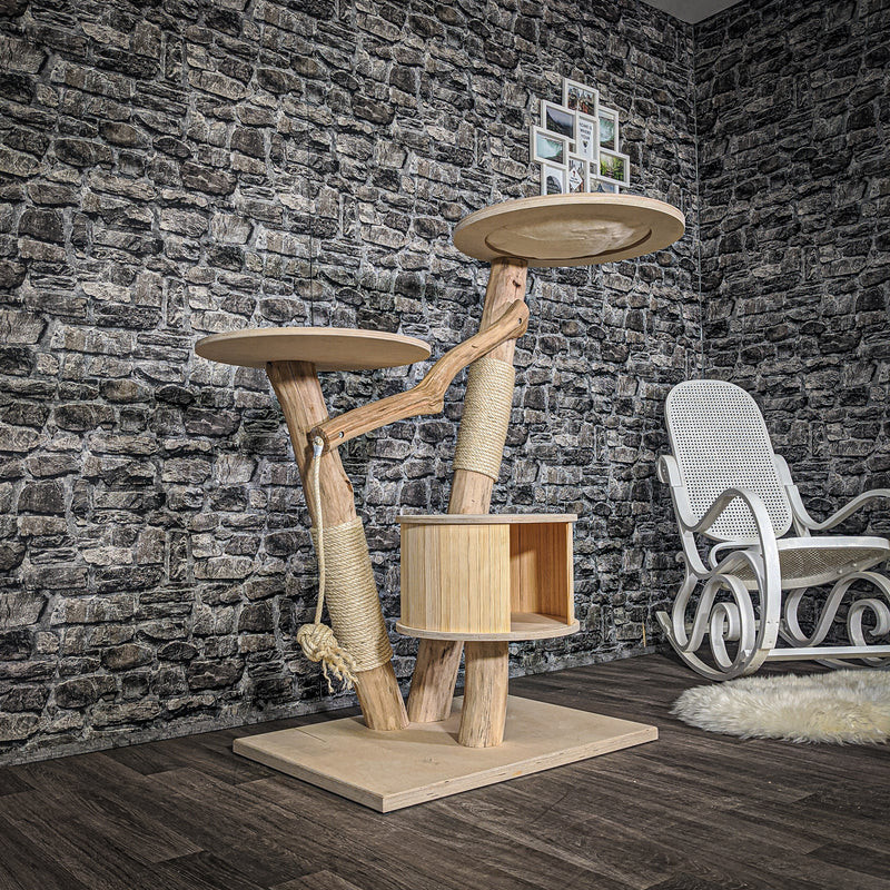Naturkratzbaum 2068 Kratzbaum Natur Holz Design 125 cm hoch