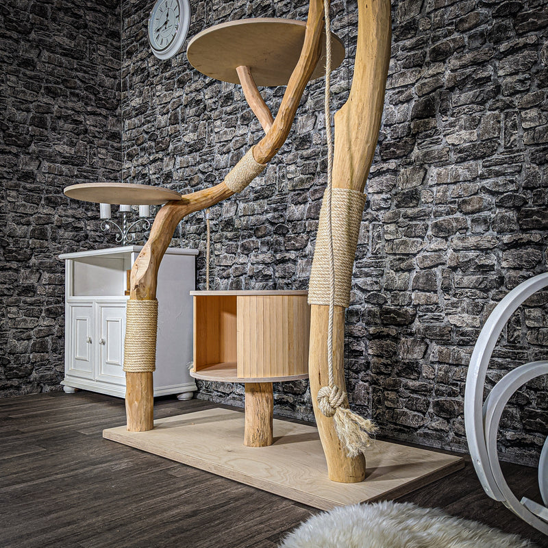 Naturkratzbaum 2070 Kratzbaum Natur Holz Design 173 cm hoch