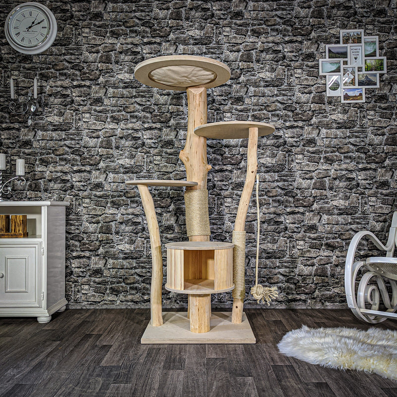 Naturkratzbaum 2075 Kratzbaum Natur Holz Design 155 cm hoch