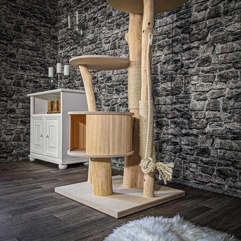 Naturkratzbaum 2075 Kratzbaum Natur Holz Design 155 cm hoch