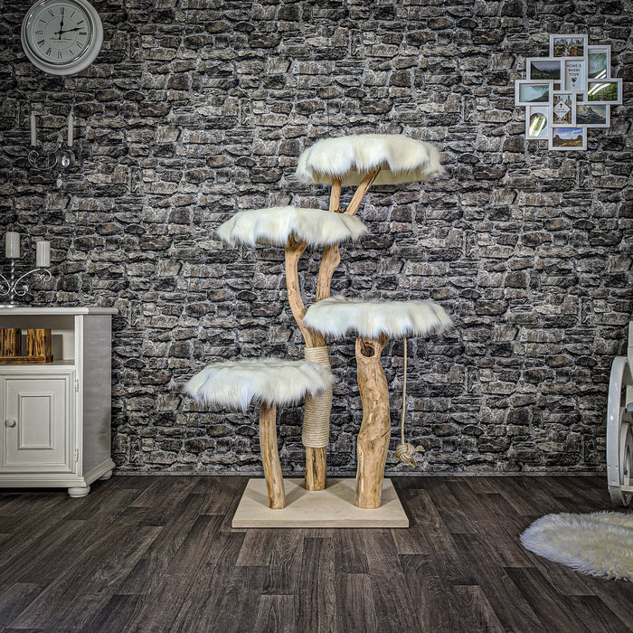 Naturkratzbaum 2082 Kratzbaum Natur Holz Design 145 cm hoch