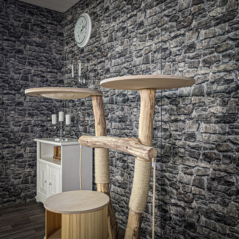 Naturkratzbaum 2086 Kratzbaum Natur Holz Design 125 cm hoch