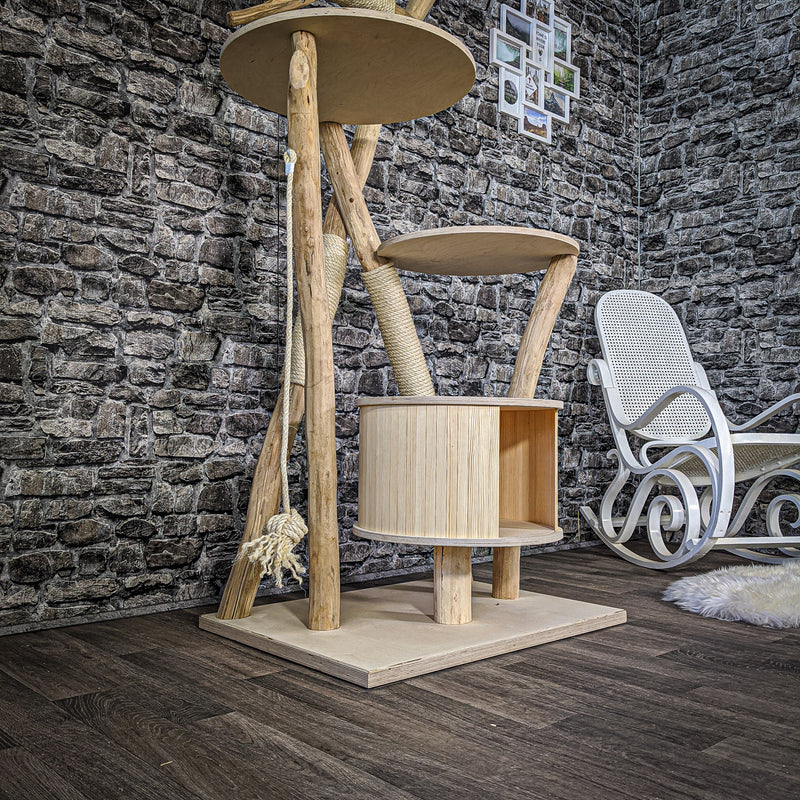 Naturkratzbaum 2088 Kratzbaum Natur Holz Design 185 cm hoch