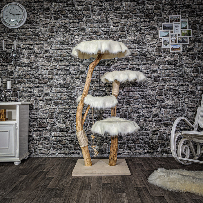 Naturkratzbaum 2093 Kratzbaum Natur Holz Design 145 cm hoch