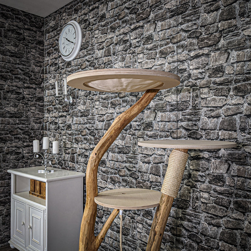 Naturkratzbaum 2093 Kratzbaum Natur Holz Design 145 cm hoch